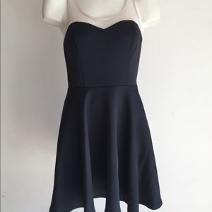 New Medium dress Flare with sheer nude NWT